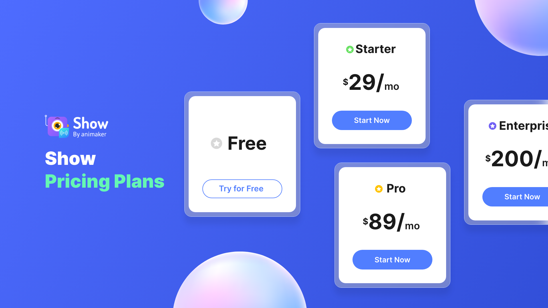 Show by Animaker Pricing and Service Plan | Budget-Friendly AI Powered ...